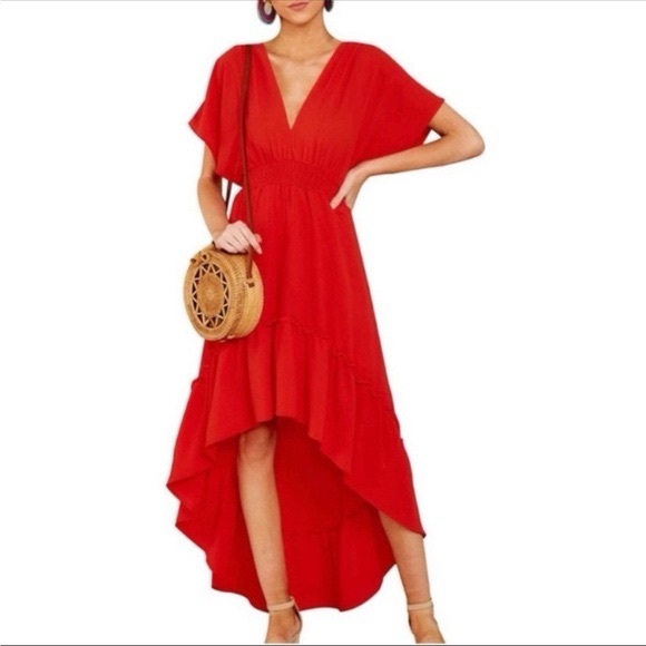 Flying Tomato Dresses & Skirts - Flying Tomato Vibrant Red High Low Dress